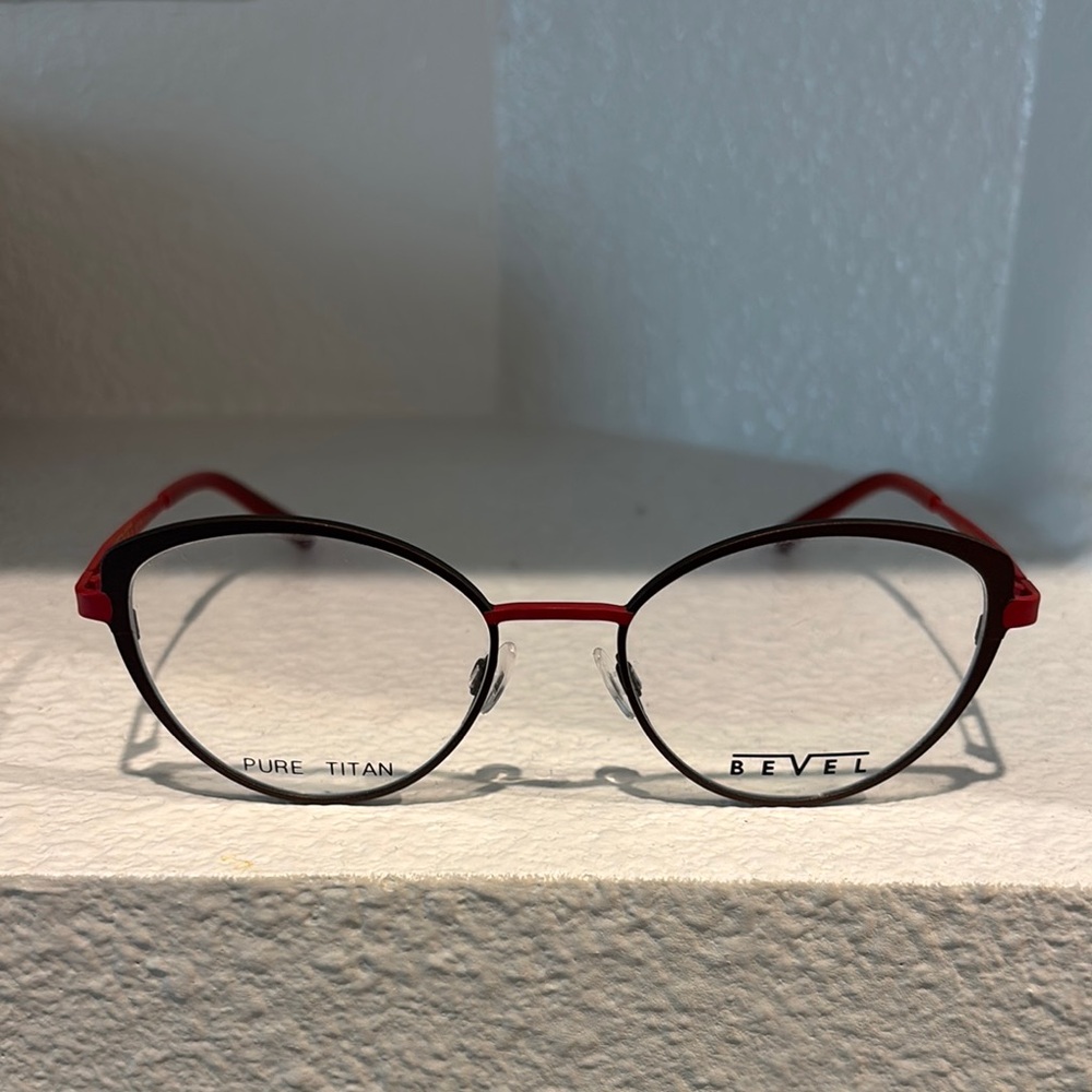 Bevel Red and Black Eyeglasses